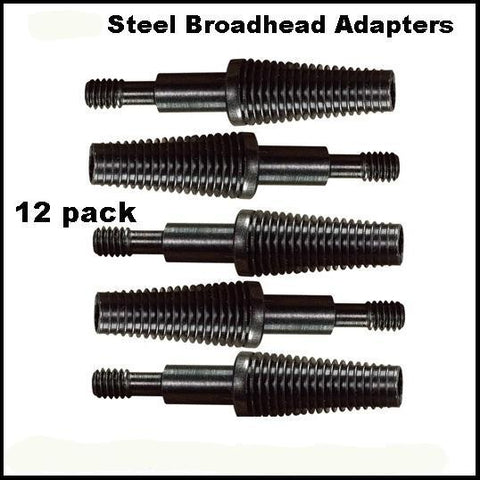 Steel Broadhead Adapters 5/16 Screw-In 100gr Long 12pk